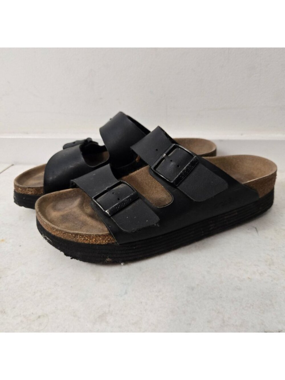 Birkenstock Papillio Arizona Size 8 Black Birko-Flor Platform Sandals Vegan - Picture 12 of 12